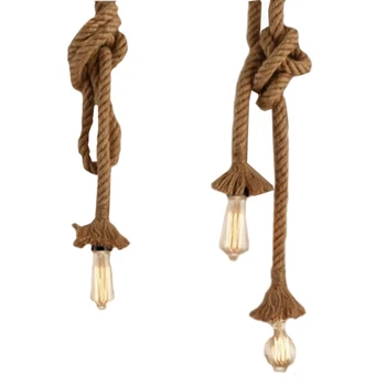 

2019new Vintage Hemp Rope Pendant Light Bar Cafe Loft Pendant LED Lamp Creative Personality Restaurant Decor Light