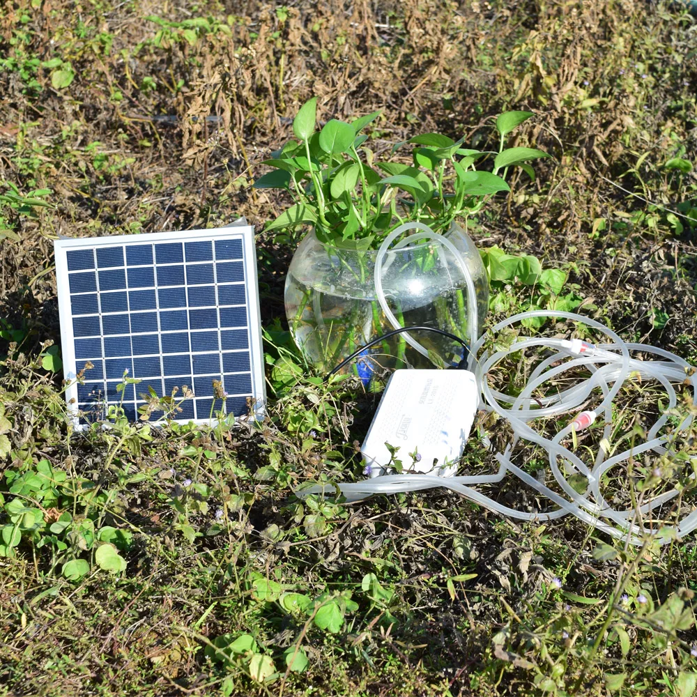 

min solar panel power fish tank Oxygen Pump for aquarium Water Aerator Oxygenator 12v Air stone Pond Aerator accessories air