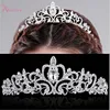 Nouvelle couleur argent strass diadèmes de mariage et couronnes cristal diadème pageant accessoire de cheveux de mariée pour les femmes RE68 ► Photo 3/6