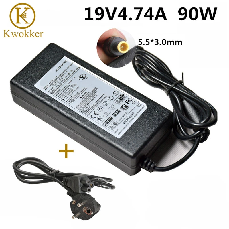 Cargador de ordenador portátil para Samsung Notebook, adaptador de corriente de 19V, 4.74A, fuente de alimentación de 5,5x3,0 MM, R453, + cable de alimentación de la UE|laptop charger|charger for laptopcharger for
