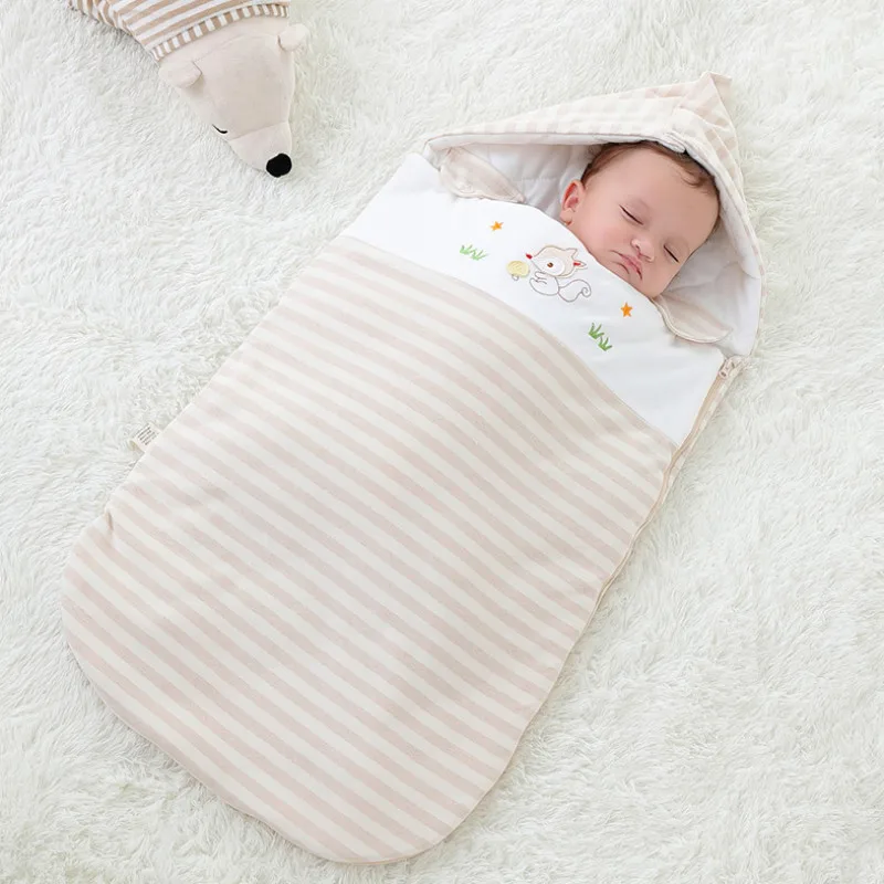 

Baby Anti-shock Sleeping Bag Newborn Cotton Swaddle Cocoon for Newborn Envelope Stroller Spring Fall Winter Thickening Sleepsack