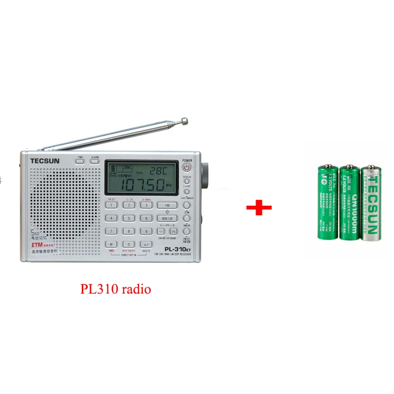 Tecsun PL310ET, радиоприемник с широким диапазоном, цифровой демодулятор, FM / AM, стерео, радио TECSUN PL-310 - Цвет: Silver-Battery-3