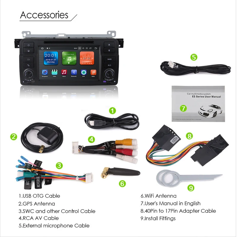 Cheap KSAOTU 7" DAB+ 4G Android 8.1 Car DVD Player SD GPS for BMW 3er E46 M3 Rover75 MG ZT 13