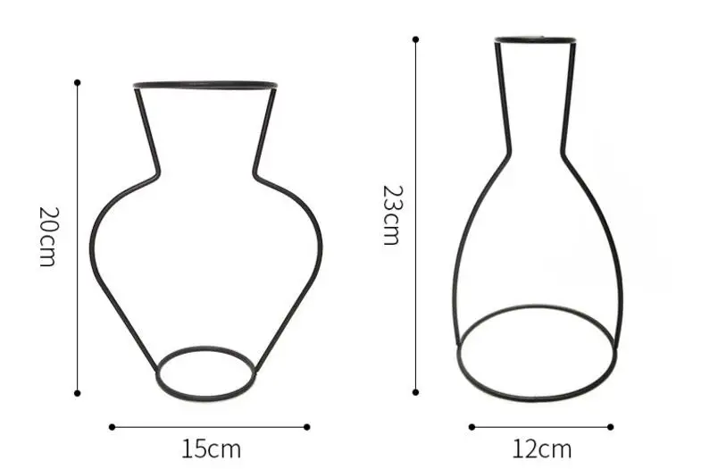 Ваза абстрактная черная линия Минималистичная абстрактная железная ваза сушеные Цветочные стеллажи для вазы скандинавские цветочные украшения