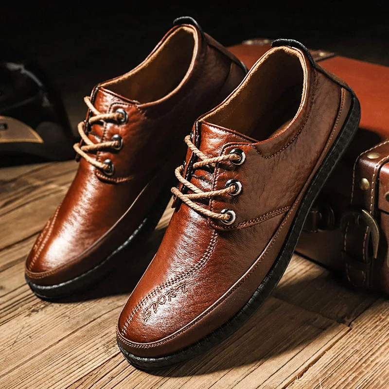 

Casual Shoes Men Split leather 2019 Breathable loafers Shoes Mens Casual Shoes Man Soft Comfortable Men Shoes