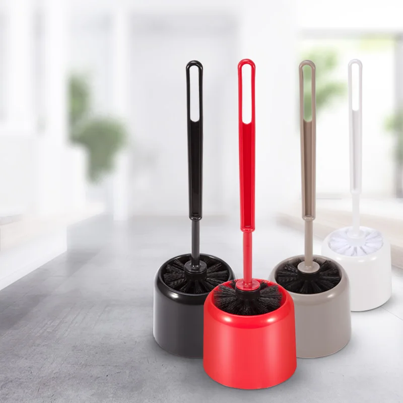 ANHO 2pcs/set Fashion Plastic Toilet Brush Holder Set Colorful Cleaning Bathroom Accessories