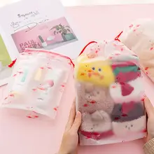 Cartoon Transparent Waterproof Pvc Mobile Beam Pocket Towel Underwear Cosmetics Storage Drawstring Bag