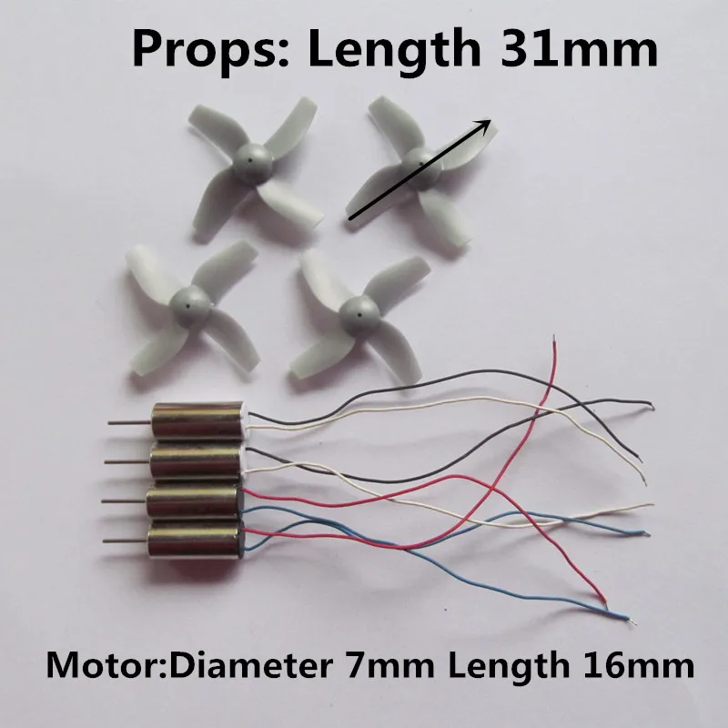 Mini 716 CW CCW 7*16 Diameter 7mm Length 16mm 0.8mm 3.7V Motor Coreless Props R/C Toys DIY Drone Quadcopter Rc Spare Parts Mini 716 CW CCW 7*16 Diameter 7mm Length 16mm 0.8mm 3.7V Motor Coreless Props R/C Toys DIY Drone Quadcopter Rc Spare Parts