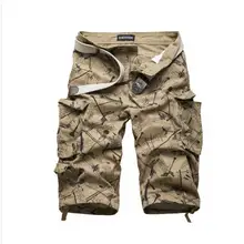 Хлопковые мужские шорты-карго летние модные камуфляжные мужские шорты с несколькими карманами повседневные камуфляжные мужские шорты