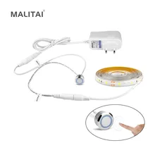 Brilho Ajustado LEVOU Fita luz de Tira Com Interruptor de Toque lâmpada Dimmer Stepless Para Cama Quarto iluminação Da Cozinha Do Armário Armário