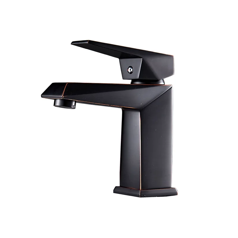

Bathroom copper simple basin faucet black ancient red wash basin faucet above counter basin hot and cold water faucet