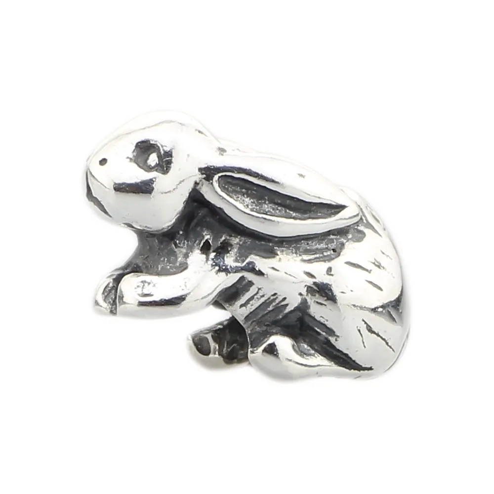 

Jewelry Genuine 925 Sterling Silver Animal Rabbit Charm Bead Fits European Brand Troll Bracelet Necklace Gift