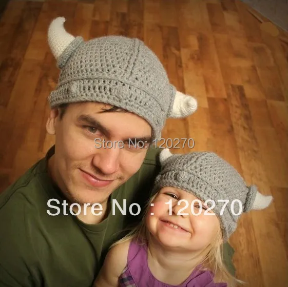 Funny Knitted Bull Horn Hat Baby Girls Boys Crochet Animal Hat Newborn