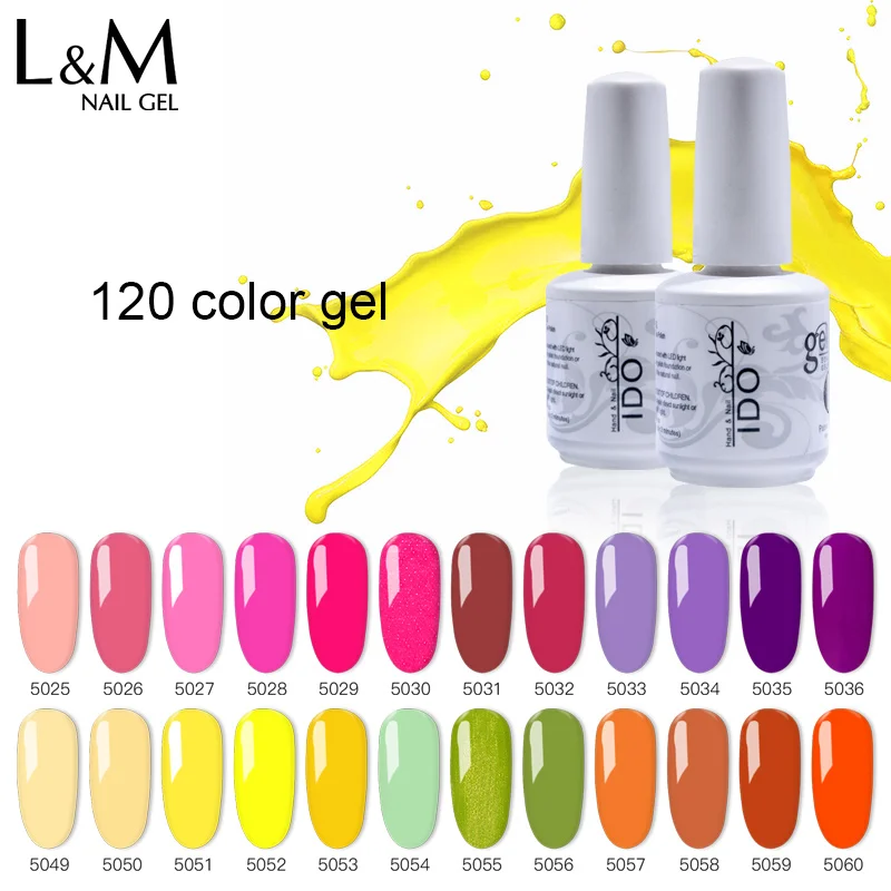 

1pc IDO 15ML Gelatu series nail Colorful 120 Colors Gel Nail Polish Soak off UV/LED lamp Nail Art lasting long Gel Polish