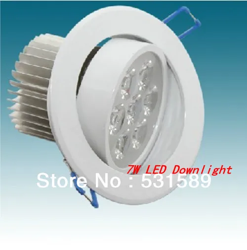 10 шт. 7*1 Вт Downlight AC85-265V 50/60 Гц холодный белый/теплый белый 2 года гарантии ce и rohs