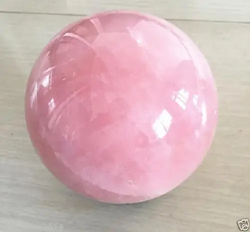 

huij 00902 NATURAL PRETTY Pink ROSE QUARTZ CRYSTAL SPHERE BALL HEALING 80MM