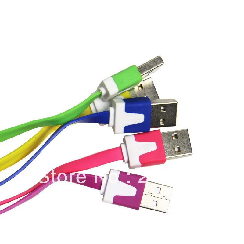 Wholesale 1000pcs Noodle Flat Micro USB Sync Data & Charger Cable 1M For HTC Samsung GALAXY i9300 Free Shipping By DHL FEDEX |