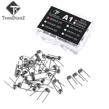 

Tsondianz 100pcs E-Cigarette RDA Atomizer 20-28ga Wick Wire Coil Premade Coil A1 Pre Coiled Resistance Heating Wire Coiling