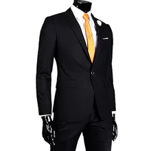 Модные Для Мужчин's Повседневное бутик Бизнес однотонные Цвет костюм/мужской тонкий дружки Свадебные пряжки жениха Блейзер, пиджак, пальто