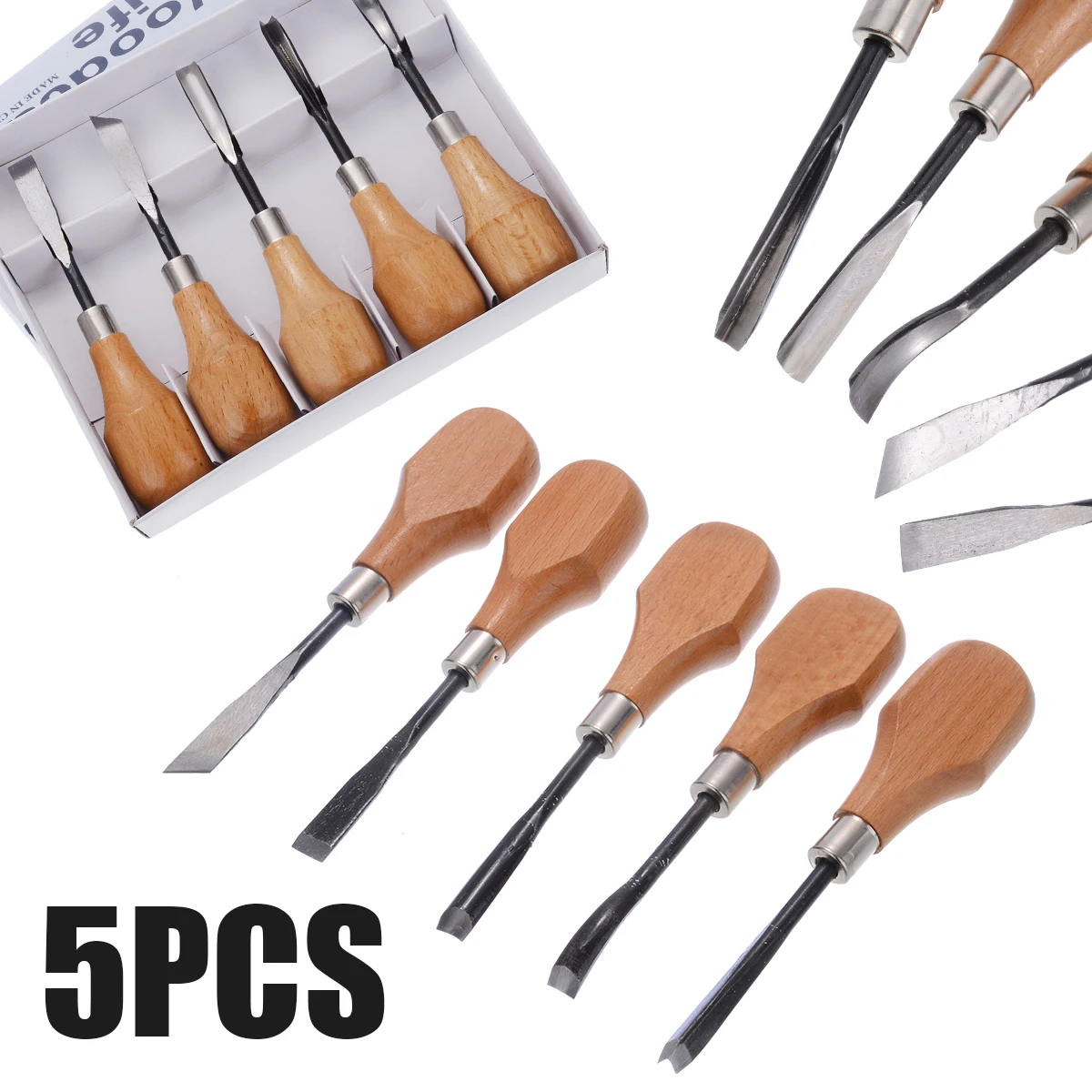 Professional Wood Carving Hand Chisels Tools 5Pcs /Set Woodworking Gouges For Wooden crafts Making Instrument Hand Tools