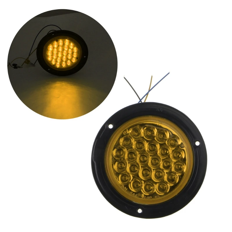 Comprar 1 par 24 V impermeable coche camión remolque 24 ronda LED Reflector trasero freno parada luz rojo