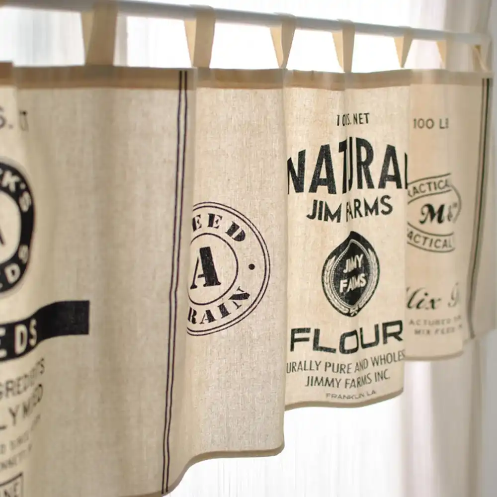 Fuya Modern Black White Minimalist Style Kitchen Half Curtain