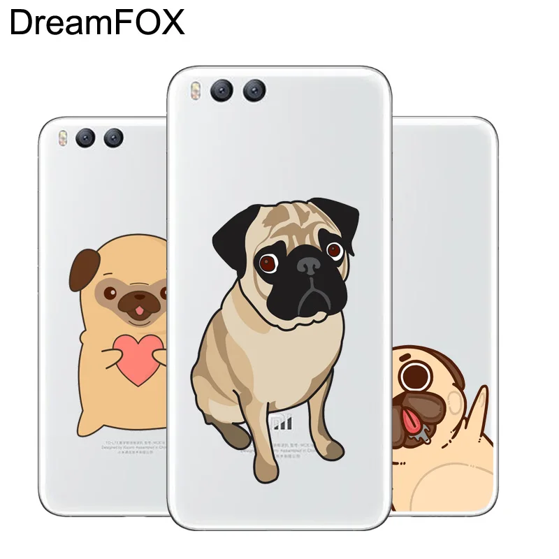 DREAMFOX M442 милая собака мопс Мягкий ТПУ силиконовый чехол для Xiaomi Mi Note 2 3 4 5 6 8 SE M5 4C 4S 5C