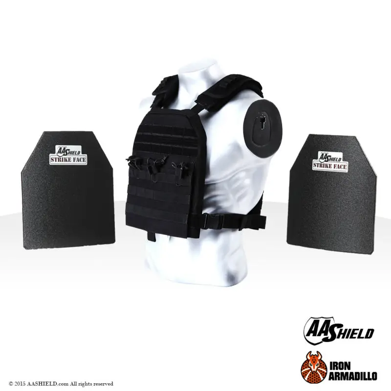 

APC Armadillo Plate Carrier Ballistic Tactical Molle Gear Hard Plate Body Armor 10X12 Black Bullet Proof Vest IIIA Kit