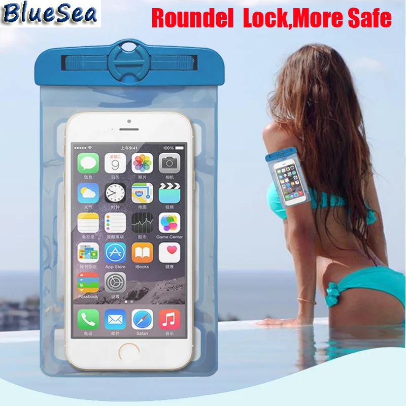 

BlueSea Mobile Phone Waterproof Bag Case for iPhone 7 6 6s Plus Underwater Water Proof cover for Samsung S8 Plus S6 S7