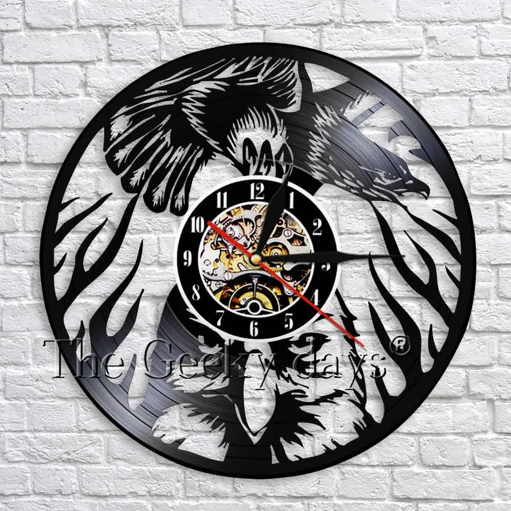 1Piece Soaring Bald Eagle Decorative Wall Clock Bird of Prey Eagle in