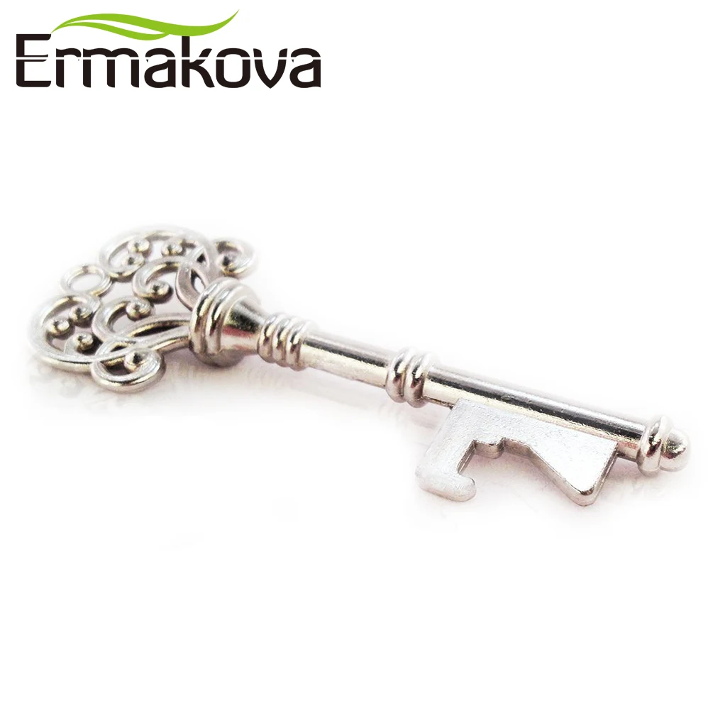 ERMAKOVA 50 шт./лот металлический скелет ключ бутылки Свадебные сувениры подарки