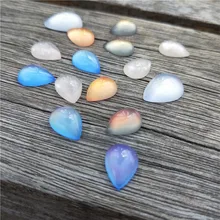 20 adet/grup renkli su damlası reçine Flatback sahte kedi gözü Cabochon boncuk Fit 10X14 13X18mm DIY el yapımı kolye takı bulguları