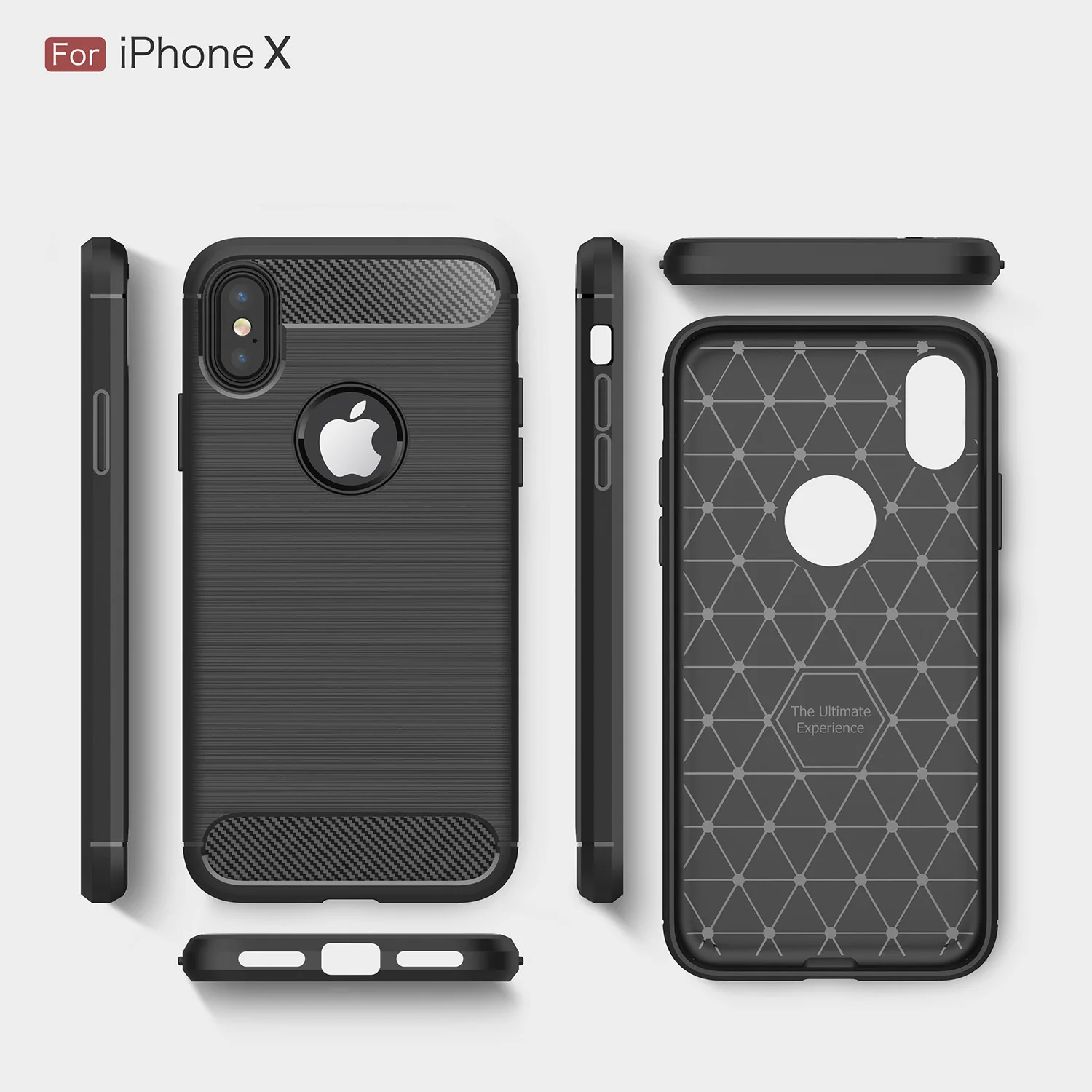 

Carbon Fiber Brushed Phone Case For Iphone XR XS max Case Silicone Back Cover For iPhone 5 5S SE 6 7 8 plus X Protective Case