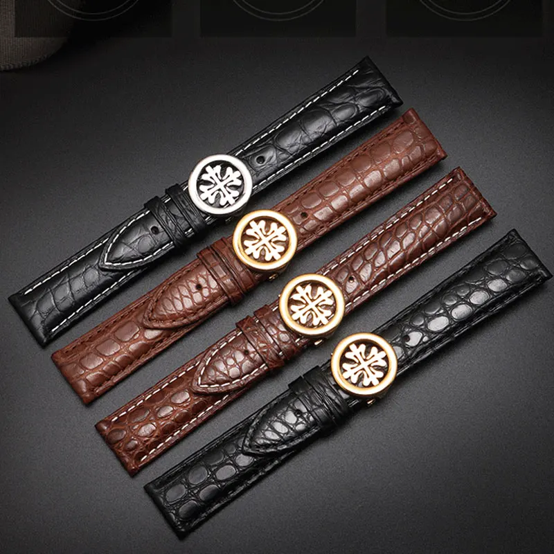 

TKN Crocodile Leather Watch Belt Male Substitute PP watch strap Butterfly Button Accessories Leather Watch Chain