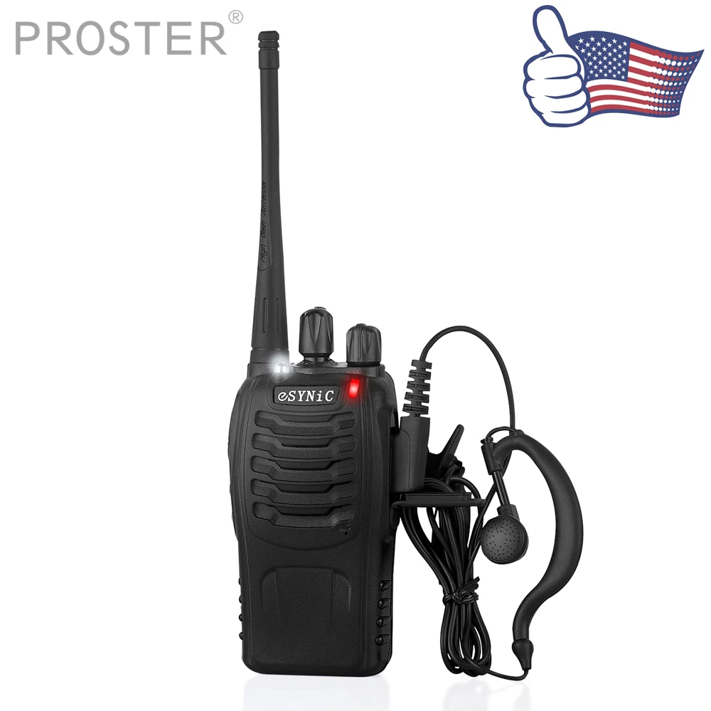 

(Send from US)Proster 1pcs Walkie Talkie UHF 400-470MHZ 5W16CH 2-Way Radio BF-888S Antenna