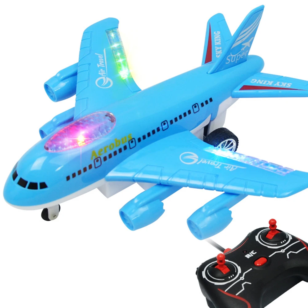 

Funny Attractive Children Model Toys Flashing Lights Rechargeable 4 Channel RC Airplane Remote Control Music Taxiing Moving