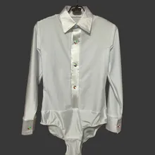 Стиль для мужчин костюмы для латинских танцев спандекс с длинным рукавом для латинских танцев рубашка для мужчин латинские танцевальные рубашки S-4XL