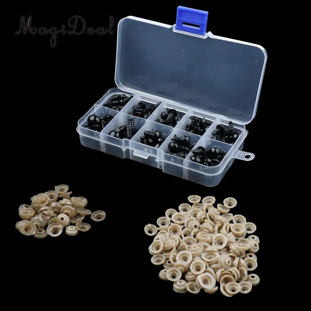 MagiDeal 142Pcs/Lot Plastic Safety Eyes for Teddy Bear Doll Craft Plush Animal DIY Hand Making Toys