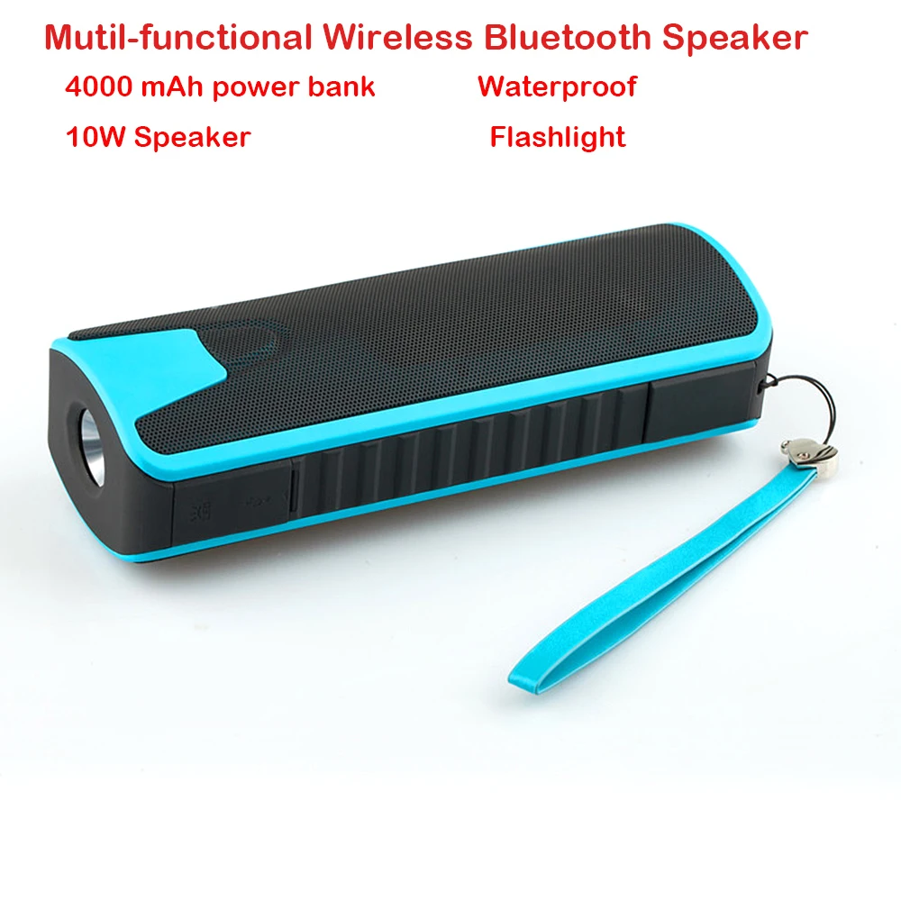 Ssdfly водонепроницаемый супер бас Bluetooth динамик 4000 мАч Power Bank мощный портативный