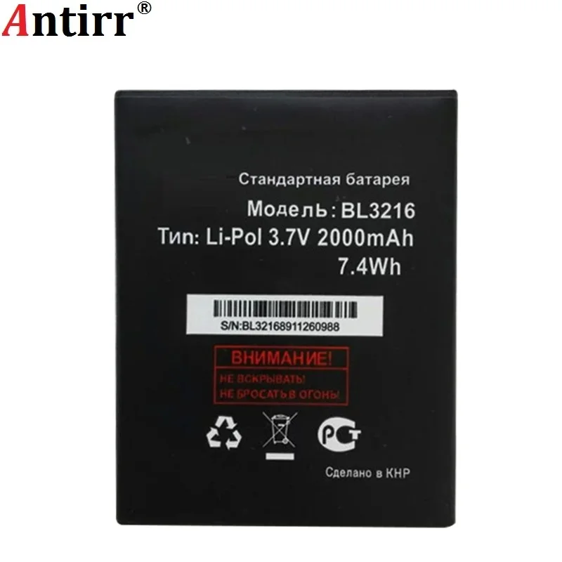 Высококачественный оригинальный аккумулятор Antirr BL3216 для Fly IQ4414 IQ 4414 BL 3216 2000 мАч |