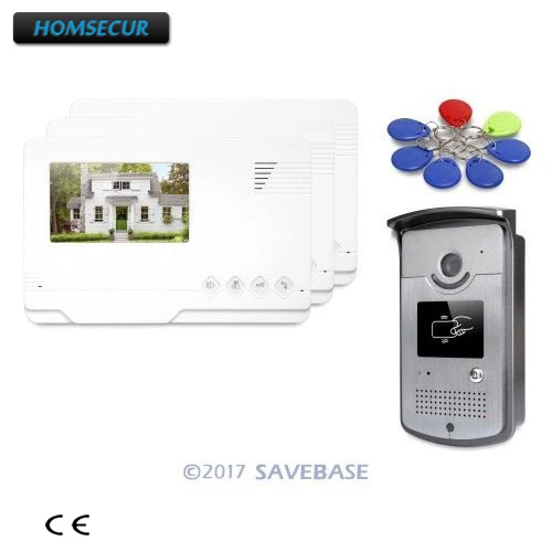 

HOMSECUR 1V3 4.3" Hands-free Video Door Entry Security Intercom with Keyfobs Unlocking Camera