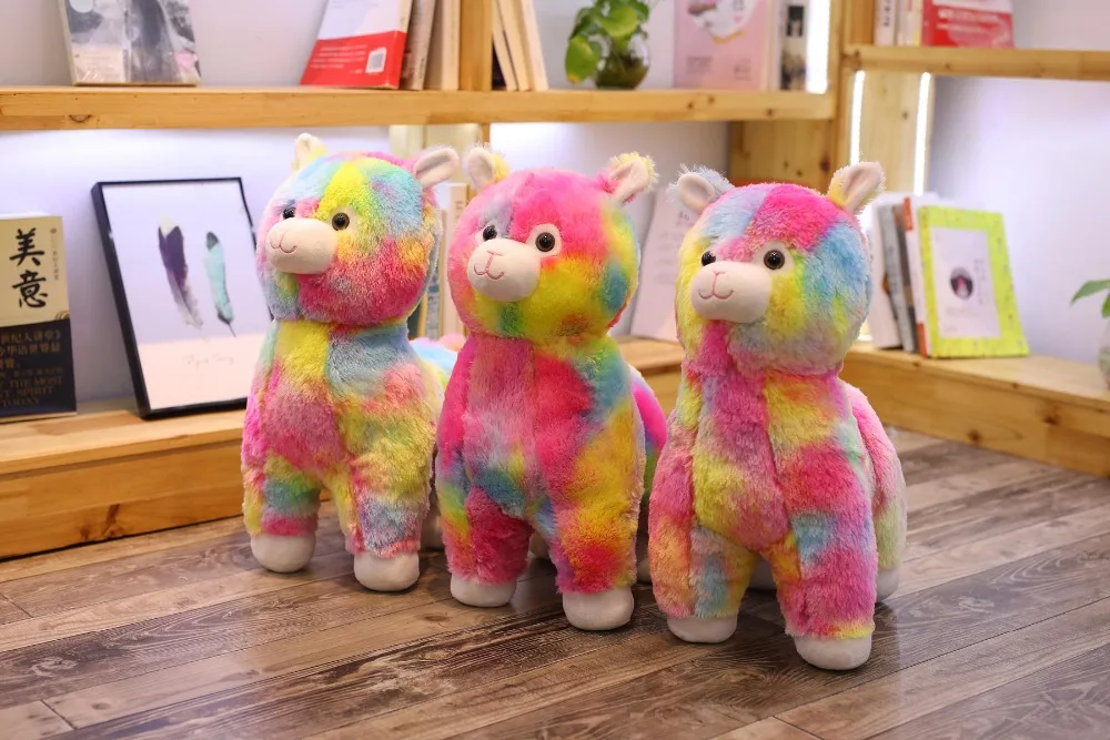 1 шт. 45 см Милая красочная плюшевая игрушечная Альпака kawaii Rainbow Alpacasso овечка лама Куклы Мягкие подушки детские подарки на день рождения