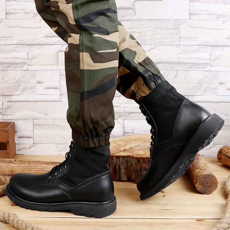 CcharmiX/мужские ботинки из натуральной кожи с мехом; зимние тактические ботильоны; Мужская обувь; повседневные парусиновые ботинки в стиле милитари; большие размеры 48