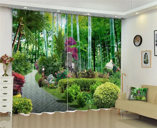 5 Лесной пейзаж, Затемненные окна, Роскошные 3D шторы, набор для кровати, гостиной, офиса, отеля, дома, стены, декоративная драпировка, гобелен - Цвет: 5