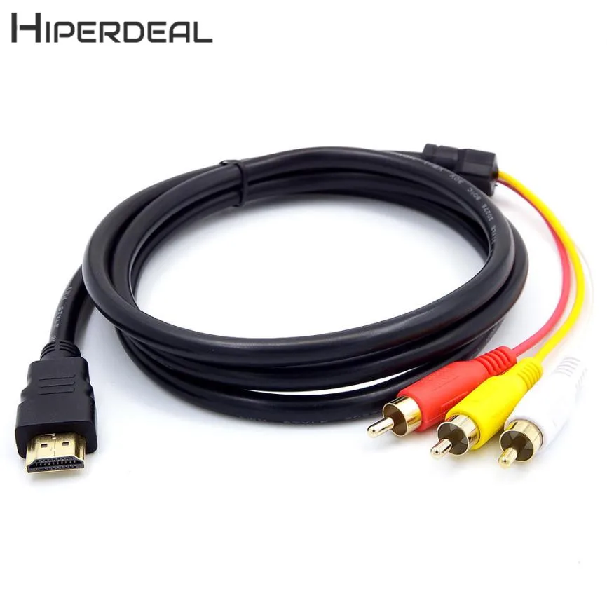 HIPERDEAL HDMI к RCA кабель папа 3RCA AV композитный Мужской M/M разъем адаптера передатчик