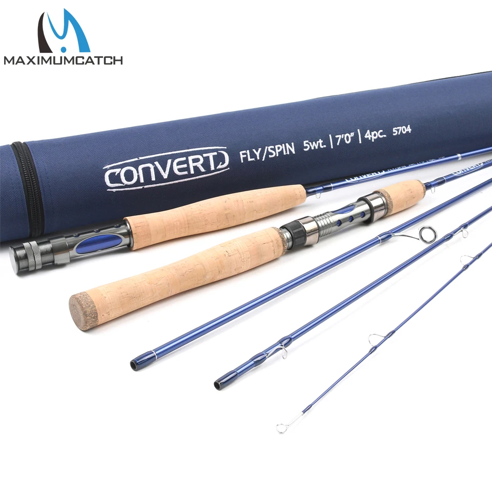

Maximumcatch 7FT/2.1M Travel Spain/Fly Rod 5WT Fast Action Fly Fishing and Spinning Rod with Cordura Tube