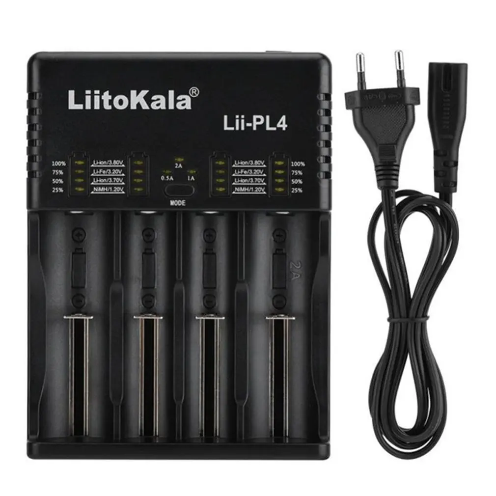 Liitokala Lii PL4 18650 зарядное устройство 26650 16340 14500 4 слота NiMH литий ионная батарея умное