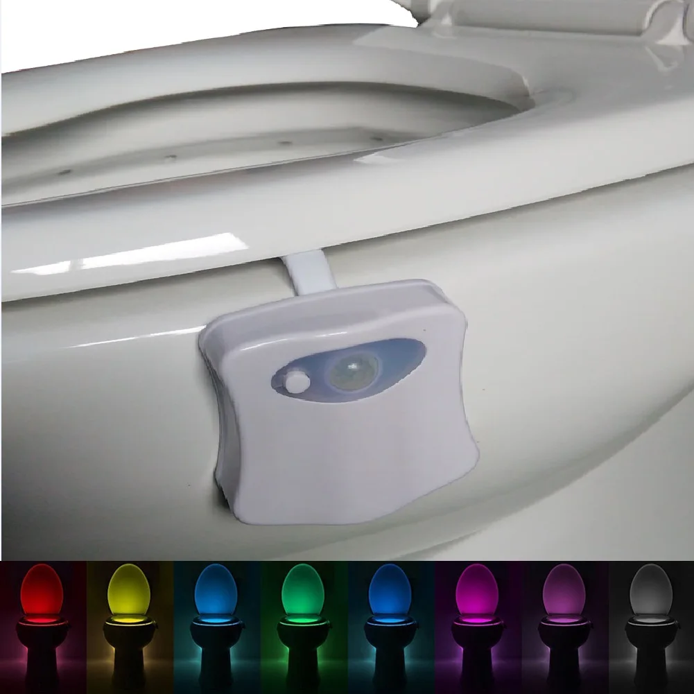 Motion Sensor Toilet Seat Lighting 8 Light Colors Backlight For Toilet