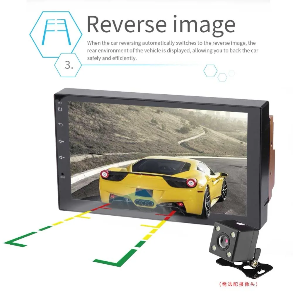 Excellent Wholesale 20 units Smart Car Android 7.1 MP5 Player quad core GPS navigation Super slim 7inch tablets multimedia FM Mirror link 2