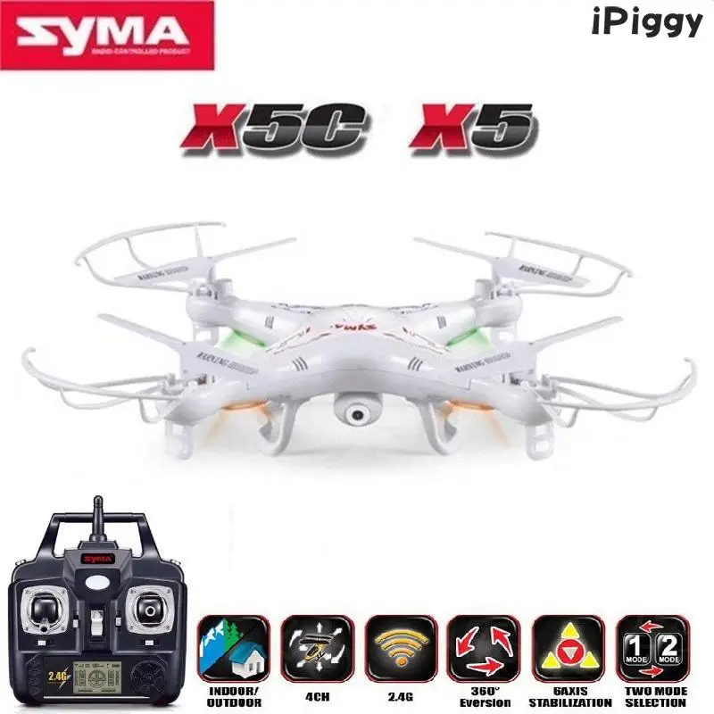 

SYMA X5C (Upgrade Version) RC Dron No CameraRC Drone 6-Axis Remote Control Helicopter Quadcopter With 2MP HD Camera or X5